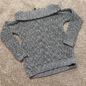 Express Gray Off-the-Shoulder Sweater, Small